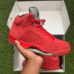 Jordan 5 red suede